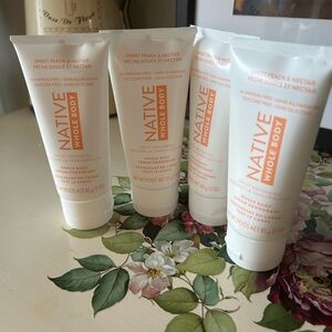 4 pack Native Whole Body Deodorant Cream Sweet Peach & Nectar Aluminum Free 3oz
